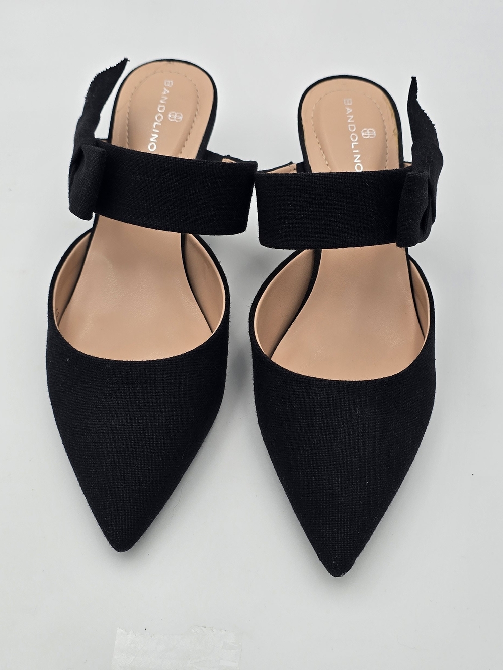 Bandolino Black Pointed Toe Slip-On Mules